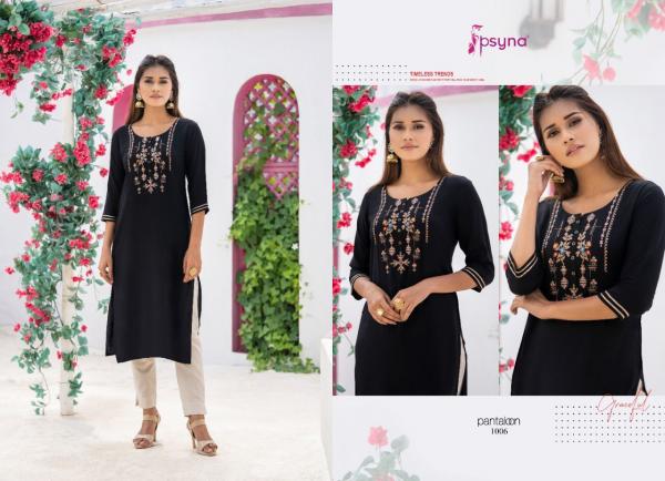 Psyna Pantaloon Fancy Rayon Embroidery Kurti 